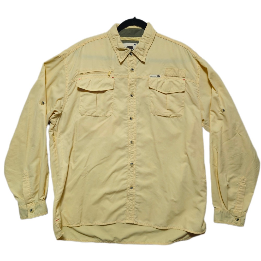 Dakota Grizzly Mens XL Long Sleeve‎ Button Up Shirt Yellow Outdoor Adventure